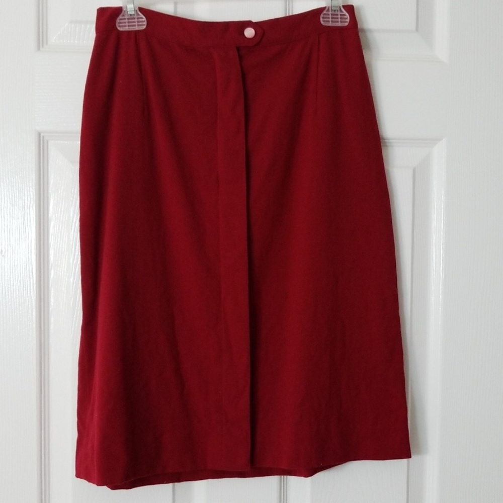 Vintage Pendelton Red 100% wool Skirt
